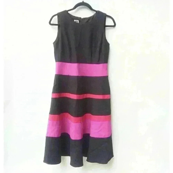 Annie Klein Women's Sleeveless Color Block A-line 6 - Picture 1 of 4